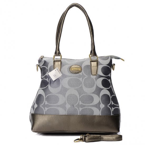 Coach In Signature Medium Grey Satchels BBV Coach In Signature Medium Grey Satchels BBV